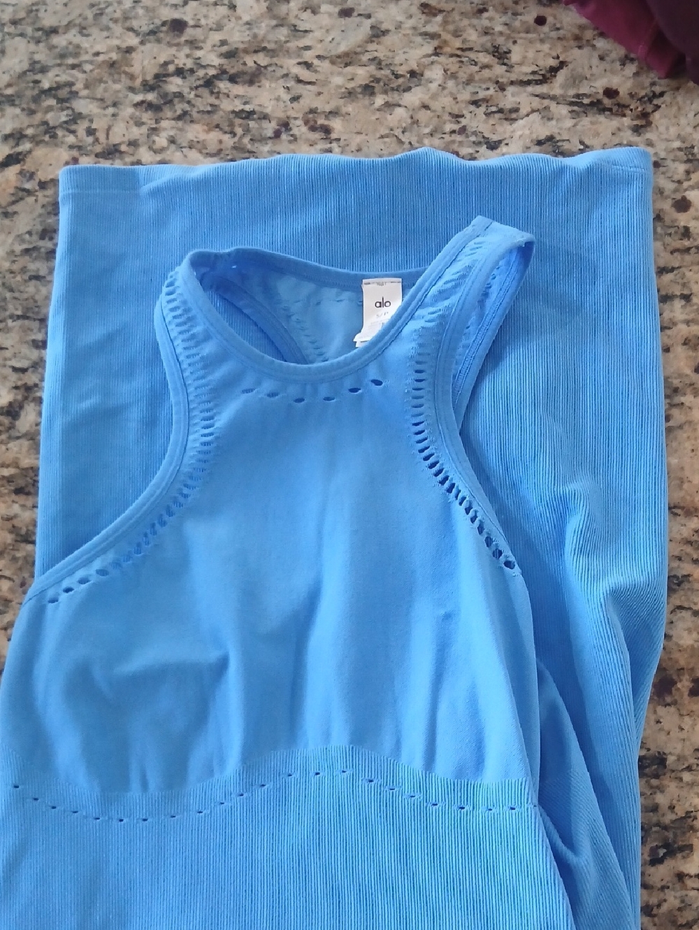 ALO Yoga Blue Racerback Tank Top Dress.